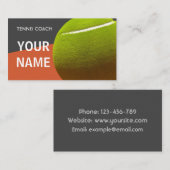 Tennis Instructor Trainer Berufliche Typografie Visitenkarte (Vorne/Hinten)