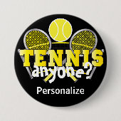 Tennis Irgendjemand? | Gelb Button (Vorderseite)