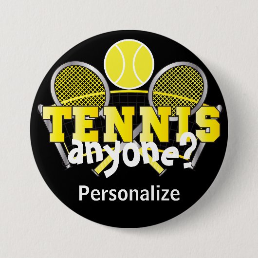 Tennis Irgendjemand? | Gelb Button (Vorderseite)