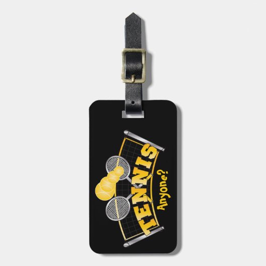 Tennis Irgendjemand? Gepäckanhänger (Vorderseite vertikal)
