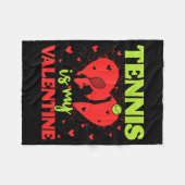 Tennis Is My Valentine Cool Srt Motivation Player Fleecedecke (Vorderseite (Horizontal))