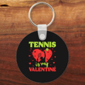 Tennis Is My Valentine Cool Srt Motivation Player  Schlüsselanhänger (Vorderseite)