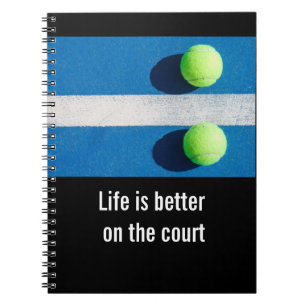 Tennis ist besser auf dem Tennisplatz Notizblock