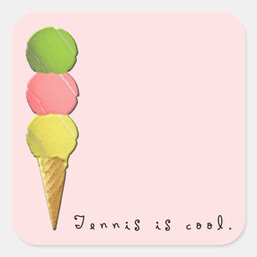 Tennis ist Cool Quadratischer Aufkleber (Vorderseite)