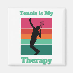 Tennis ist mein therapeutischer Rektangle Retro-So Magnet