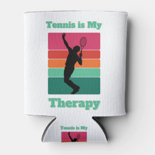 Tennis ist meine Therapie Rechteck Retro Sonnenunt Dosenkühler