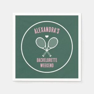 Tennis-Junggesellinnen-Abschiedsparty preppy grün Serviette