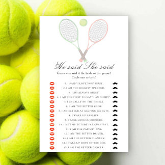 Tennis-Junggesellinnenabschied - Er sagte, sie sag