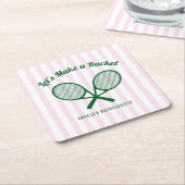 Tennis-Junggesellinnenabschied-Mache-einen-Aufstan Rechteckiger Pappuntersetzer (angewinkelt)