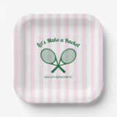 Tennis-Junggesellinnenabschied-Make-a-Racket-Gestr Pappteller (Vorderseite)