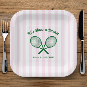 Tennis-Junggesellinnenabschied-Make-a-Racket-Gestr Pappteller