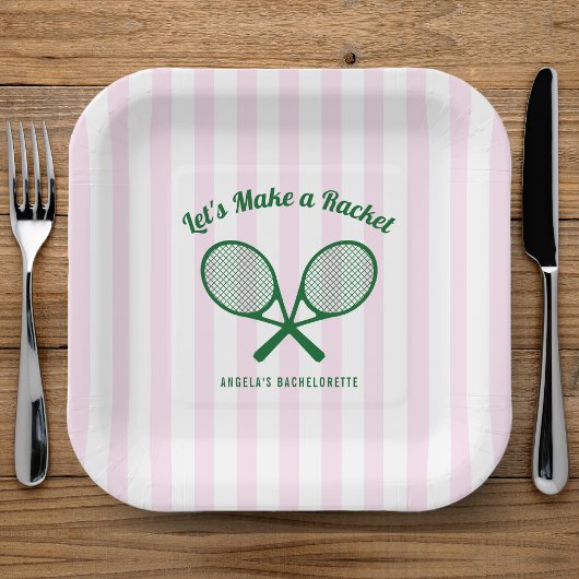 Tennis-Junggesellinnenabschied-Make-a-Racket-Gestr Pappteller