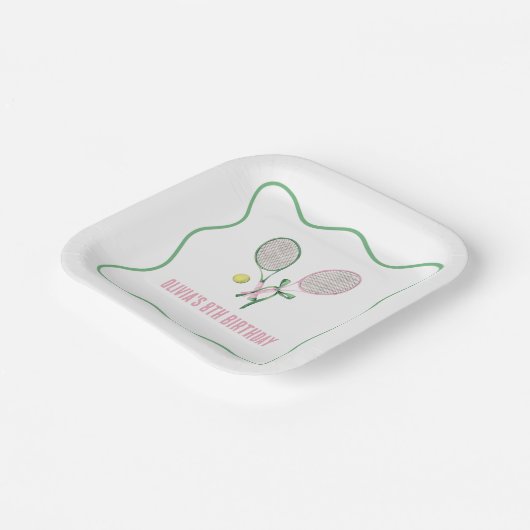 Tennis kariert pappteller (Gewinkelt)
