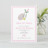 Tennis karierte Geburtstagseinladung Einladung (Stehend Vorderseite)