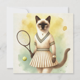 Tennis Katzenspielerin Aquarell