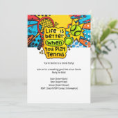 Tennis Kid Birthday Party Einladung (Stehend Vorderseite)