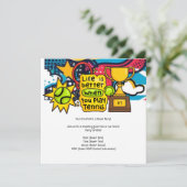 Tennis Kid Birthday Party Save The Date (Stehend Vorderseite)