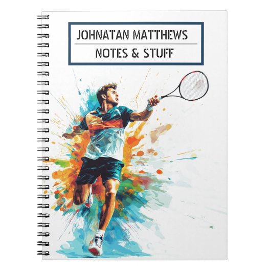 Tennis kids Spiral Foto Notebook Notizblock (Vorderseite)