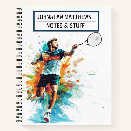 Tennis-Kinder-Notebook Notizblock (Vorderseite)