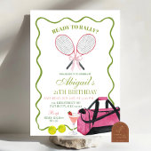 Tennis Kundgebung und Margaritas Erwachsene Geburt Einladung