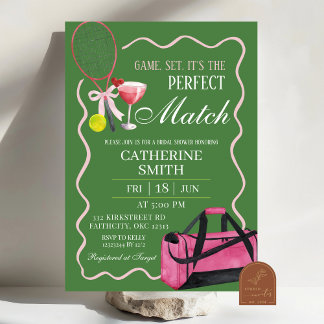 Tennis Kundgebung und Margaritas Erwachsene Geburt Einladung