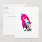 Tennis Lady Postkarte (Vorne/Hinten)