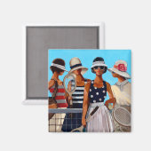 Tennis Ladys von Trish Biddle Magnet (Vorderseite/Rückseite)