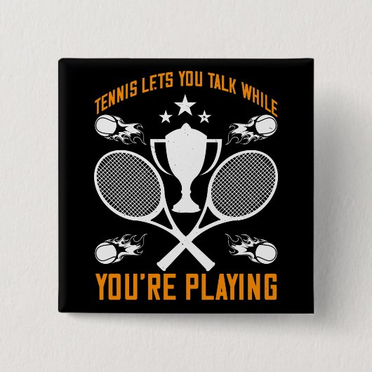 Tennis Lasse beim Spielen Button (Vorderseite)