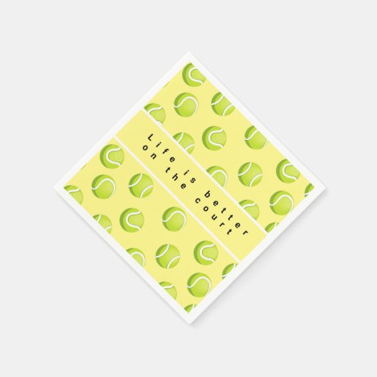 Tennis-Leben ist besser auf dem Gelben Platz Serviette (Ecke)