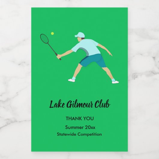 Tennis Lebensmitteletikett (Einzelnes Label)