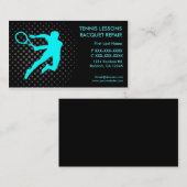 Tennis lessons racquet repair custom business card visitenkarte (Vorne/Hinten)