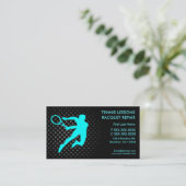 Tennis lessons racquet repair custom business card visitenkarte (Stehend Vorderseite)