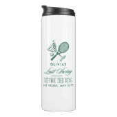 Tennis letzter Schwung vor dem Ring Junggesellinne Thermosbecher (Nach rechts gedreht)