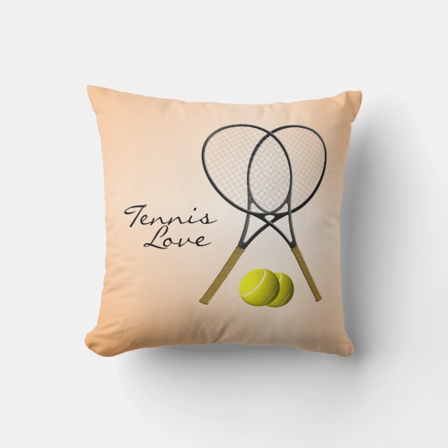 Tennis Liebe American Mojo Throw Kissen (Vorderseite)