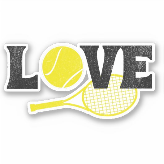 Tennis-Liebe Aufkleber (Vorderseite)