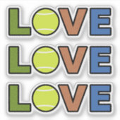 Tennis-Liebe-Aufkleber Aufkleber (Vorderseite)