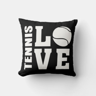 Tennis Liebe Black Kissen
