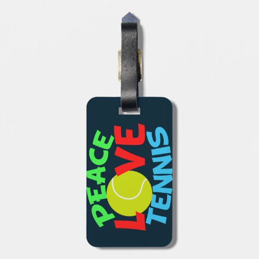 Tennis Liebe Blue Gepäckanhänger (Rückseite vertikal)