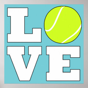 Tennis LIEBE Custom Color Square Poster