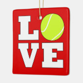 Tennis LIEBE Custom Color Weihnachtsdekoration Keramikornament (Links)