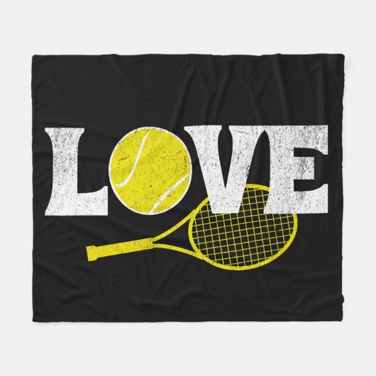 Tennis-Liebe Fleecedecke (Vorderseite (Horizontal))