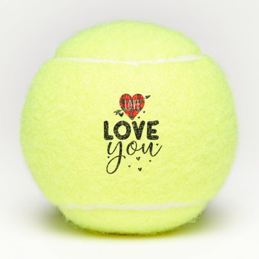 Tennis Liebe für den Valentinstag Tennisbälle (Vorderseite)