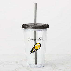 Tennis Liebe Gelbes Feuerball Personalisierter Spo Acryltrinkbecher