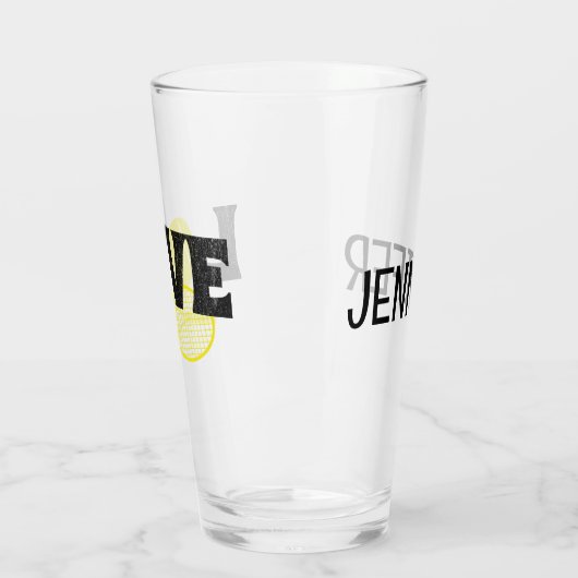 Tennis-Liebe Glas (Links)