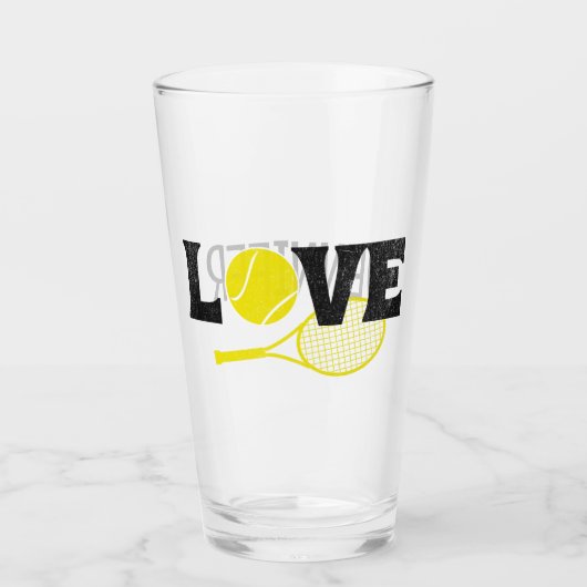 Tennis-Liebe Glas (Vorderseite)