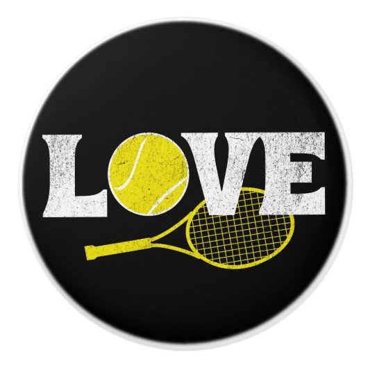 Tennis-Liebe Keramikknauf (Vorderseite)