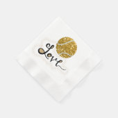 Tennis-Liebe mit Ball Serviette (Ecke)