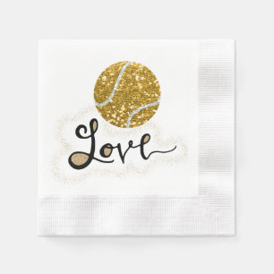 Tennis-Liebe mit Ball Serviette