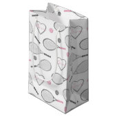 Tennis-Liebe-Muster Kleine Geschenktüte (Vorderseite Schrägansicht)