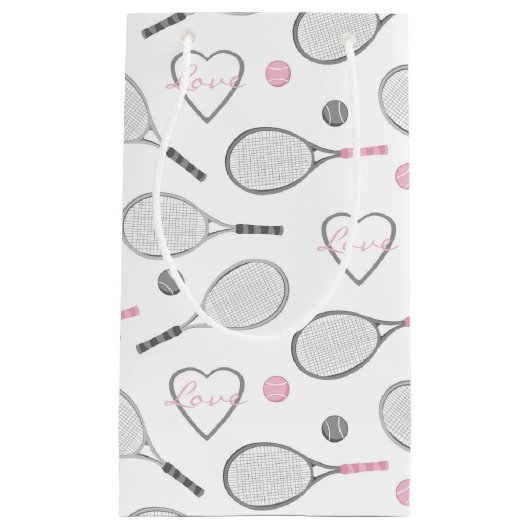 Tennis-Liebe-Muster Kleine Geschenktüte (Vorderseite)